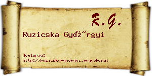 Ruzicska Györgyi névjegykártya